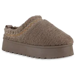 Damen Pantoffeln in Khaki