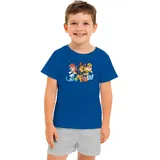 UNITED LABELS Paw Patrol Schlafanzug für Jungen - So Fun! Kinder Pyjama Set Kurzarm Oberteil mit Hose Blau/Grau (as3, Numeric, Numeric_122, Numeric_128, Regular, 122-128) - 122-128