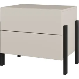 otto home Nachtkommode OTTO HOME "Jukon, Breite 59 cm, moderne Kommode mit zwei Schubladen", kaschmir, B:59cm H:58,8cm T:40cm, FSC-zertifizierter Holzwerkstoff, Melamin, Metall, Sideboards, Nako mit zwei Schubladen, push to open Funktion