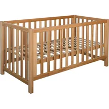 Betten-ABC Bubema Nils classic Babybett aus massiver Buche umwandelbar in Sofa, inkl. Rollrost, Größe: 60x120 cm, Farbe: Natur geölt