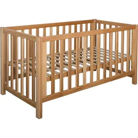 Betten-ABC Bubema Nils classic Babybett aus massiver Buche umwandelbar in Sofa, inkl. Rollrost, Größe: 60x120 cm, Farbe: Natur geölt
