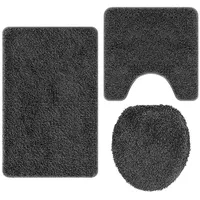 VidaXL Badteppich Dunkelgrau 3-teiliges Set