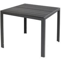 Trendmöbel24 Gartentisch Comfort 90 x 90 cm mit Nonwood Platte Gestell Aluminium