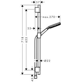 Hansgrohe Raindance Alive Select S Brausegarnitur mit Stange 3 Strahlarten Mattschwarz 24602670