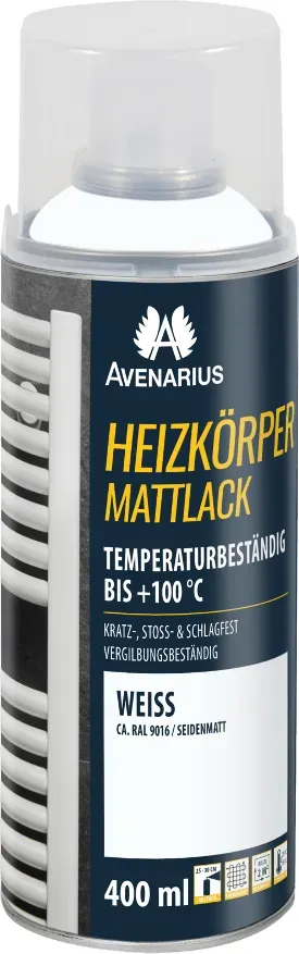 AVENARIUS Heizkörperlack Spray - weiß (ca. RAL9016) - 400ml | seidenmatt