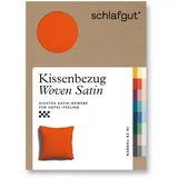 schlafgut Woven Satin Kissenbezug 80x80 cm | red-mid - rot