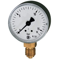 Riegler Standardmanometer, Kunststoffgeh., G 1/4 unten, 0-10,0 bar, Ø