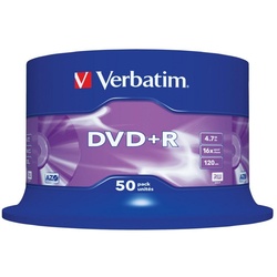 Verbatim DVD-Rohling DVD+R 4.7GB, 16x, 50er Matt Silver DVD-Rohlinge