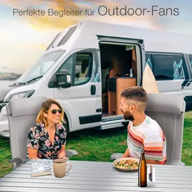 eloneo Campingstuhl mit Beinauflage Grau