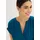 bonprix Tunika eleganter Look, Kurzarm-Design, Regular Fit, mit Henley-Kragen blau M (40)