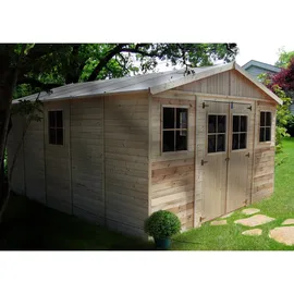 TIMBELA Gartenhaus 4,18 x 4,93 m Beige