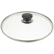 BALLARINI 334F02.24 Glasdeckel Edelstahlrand und Knauf 24 cm, schwarz/durchsichtig, 6 x 24,6 x 24,6 cm