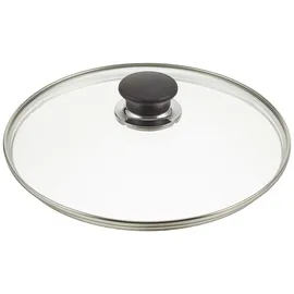BALLARINI 334F02.24 Glasdeckel Edelstahlrand und Knauf 24 cm, schwarz/durchsichtig, 6 x 24,6 x 24,6 cm