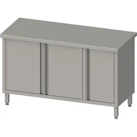 Stalgast Arbeitsschrank mit Flügeltüren, 1800x700x850 mm, mit Flügeltürschrank rechts, ohne Aufkantung, verschweißt
