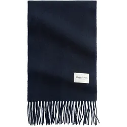 Fransentuch MARC O'POLO "aus softer Schurwolle", Damen, blau (deep night blau), Obermaterial: 100% Schurwolle, unifarben, Modetücher