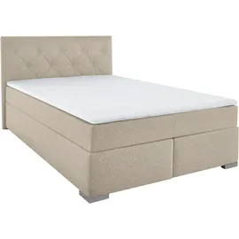Home Affaire Boxbett HOME AFFAIRE "Tynan", beige (beige, creme), B:154cm L:210cm, Komplettbetten, Boxspringbett, wahlweise mit Bettkasten, in H2, H3 & H4 erhältilich