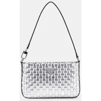 GUESS Twiller Metallic Mini-Schultertasche Silber,