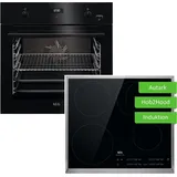 AEG Herdset AEG Backofen SteamBake mit Induktionskochfeld PowerBooster autark 60 cm