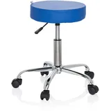 HJH Office 729413 Bürohocker Operator II Kunstleder Blau Hocker höhenverstellbar mit Rollen