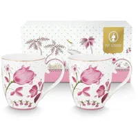 Pip Studio Jolie Tulip Pink Becher 450ml XL Set2