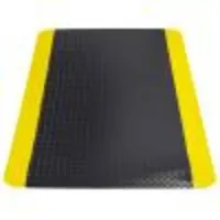 Arbeitsplatzmatte - Yoga Deck Ultra - schwarz/ gelb - 91 x 150 cm - miltex - PVC - Stärke 12 mm - Rautenprofil - isoliert