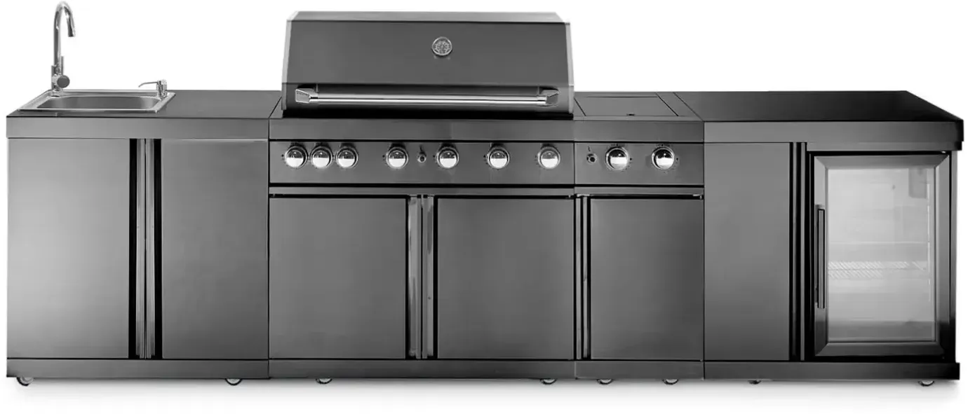 Myoutdoorkitchen Black Collection Florida   Outdoorküche mit Gasgrill, Kühlschra...