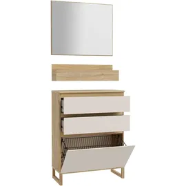 Forte Garderoben-Set 3 Stk. 75,4 x 34,1 x 200 beige