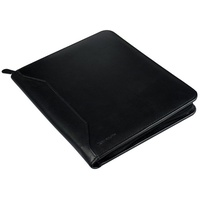 Monolith Tablet- Mappe aus Leder - Schutzmappe - Reissverschluss - schwarz, - Leder Body