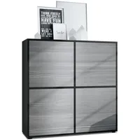 Vladon Highboard, Anthrazit, 104x105.5x35.5 cm, Wohnzimmer, Kommoden & Sideboards,