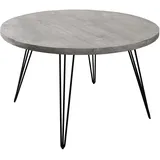 Riess Ambiente Runder Esstisch Scorpion 80cm grau Mango Hairpin Legs Retro Design, Küchentisch, Massivholz-Esstisch für Deinen Essbereich