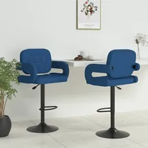 vidaXL Barhocker 2 Stk. drehbar Blau