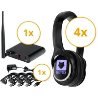 Beatfoxx SCBS-41 USB-C Silent Disco V2 Band Set mit 4 Kopfhörern und 1 Sender
