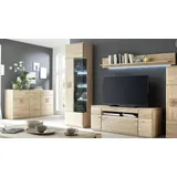 MCA Furniture Vitrine Links Bologna Eiche Bianco Teilmassiv