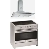 Gurari Elektro-Standherd GCH E 912 X + GCH 147 IS 9 Dunstabzugshaube 90 cm - Silber