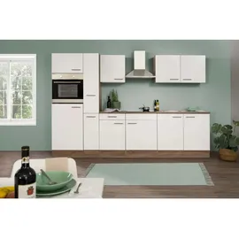 Respekta Küchenzeile 300 cm Weiß Eiche