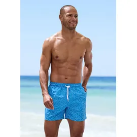 BENCH Badehose türkis-bedruckt Blau XL