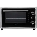 Brandt FC4200MS Mini-Backofen, 42 l, multifunktional, 240 °C, 5 Kochpositionen, Doppelglastür, Zubehör: Backblech, Grill, Zange zum Auffangen von Speisen, Drehspieß, 1800 W, silberfarben