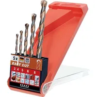 KWB 048300 HSS Mehrzweckbohrer 5teilig 3 mm, 4 mm, 5 mm, 6 mm, 8mm Schnellspannbohrfutter, Zahnkranz