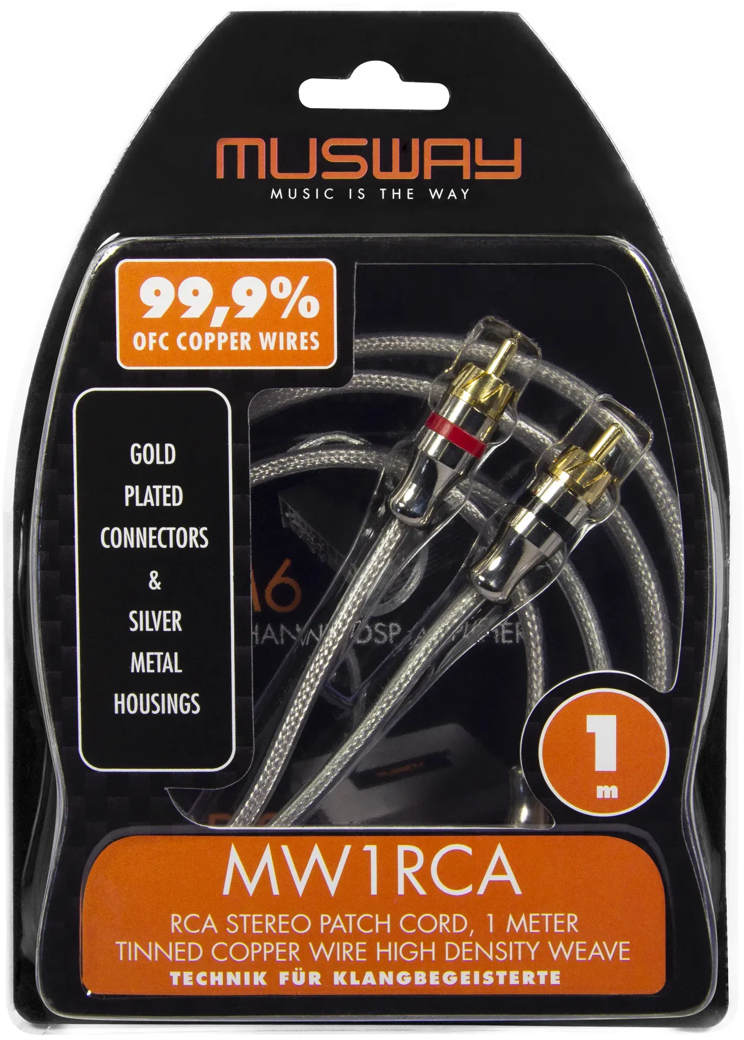 MUSWAY Cinchkabel 1 m MW1RCA Cinchkabel