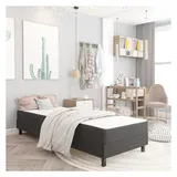 vidaXL Boxspringbett 100 x 200 cm Dunkelgrau