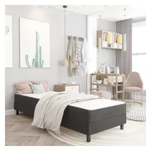 vidaXL Boxspringbett 100 x 200 cm Dunkelgrau