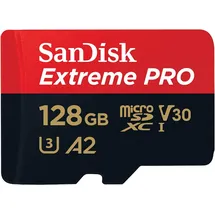 SanDisk Extreme Pro microSDXC UHS-I U3 V30 A2 128 GB + SD-Adapter + RescuePRO Deluxe