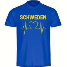 multifanshop Kinder T-Shirt - Schweden - Herzschlag - Druck gelb - Kind