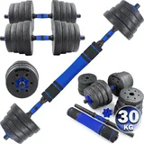 2In1 Kurzhantel & Langhantel Set 30Kg / 40Kg | Hantelscheiben – Gewichte – Hante