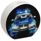 speecheese Polizeiauto Spardose Polizei Streifenwagen Spardose Einsatzfahrzeug mit Blaulicht Signallicht Notfall Auto Geldbox