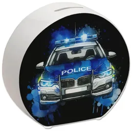 speecheese Polizeiauto Spardose Polizei Streifenwagen Spardose Einsatzfahrzeug mit Blaulicht Signallicht Notfall Auto Geldbox