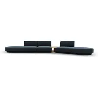 Micadoni Sofa Miley, modular 5-Sitzer ohne Armlehnen blau