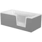 Schulte Badewanne Q1 mit Tür, 175 x 70 cm, mit befliesbarer Front- und Seitenverkleidung, (Komplettset), inkl. Fußgestell und Ablauf, Türanschlag rechts weiß