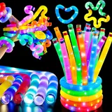 JOYIN 9 Stück LED Knicklicht Pop Tubes, Leuchtende Sensorik Spielzeuge & Biegsame Röhren, Perfekt Als Halloween Party Deko, Mitgebsel Für Kinder Und Fidget Toy