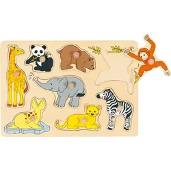 Goki 57906 - Steckpuzzle Tierkinder